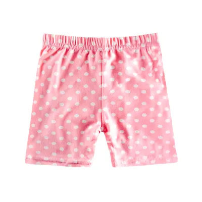 Kids Girls Basic Polka Dot Elastic Beach Shorts Summer Cotton Polyester Swimwear