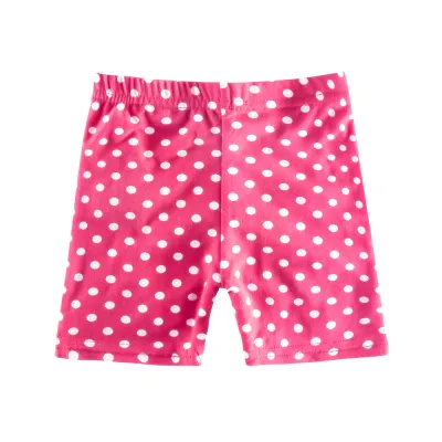 Kids Girls Basic Polka Dot Elastic Beach Shorts Summer Cotton Polyester Swimwear