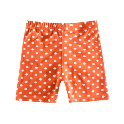 Kids Girls Basic Polka Dot Elastic Beach Shorts Summer Cotton Polyester Swimwear