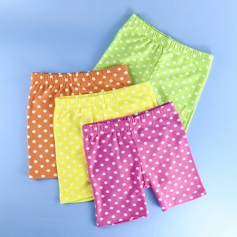 Kids Girls Basic Polka Dot Elastic Beach Shorts Summer Cotton Polyester Swimwear