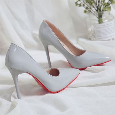 Wholesale Women Sexy Pointed Toe Solid Color PU Stiletto