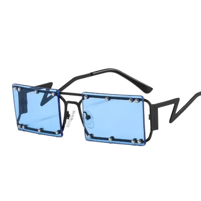 Women Classic Retro Rimless Design Small Rectangle Sunglasses
