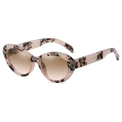 Women Vintage Cat Eye Rivet Sunglasses