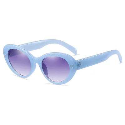 Women Vintage Cat Eye Rivet Sunglasses