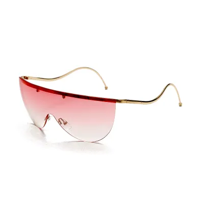 Unisex Punk Gradient Lens Oversized Frameless Sunglasses