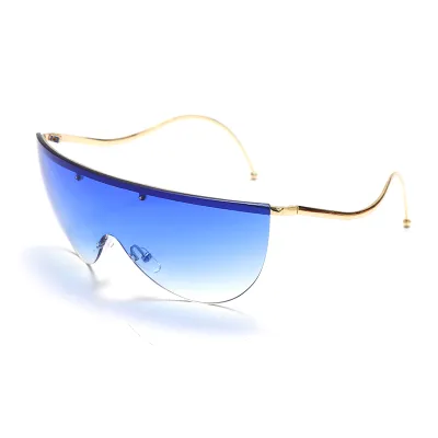 Unisex Punk Gradient Lens Oversized Frameless Sunglasses