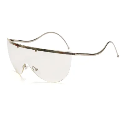 Unisex Punk Gradient Lens Oversized Frameless Sunglasses