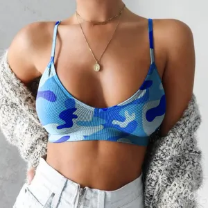 Women Sexy Edgy Summer Camouflage Print Plus Size Tank Top