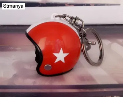 Unisex Creative Motorcycle Helmet Shaped Metal Key Chain
