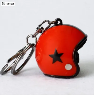 Unisex Creative Motorcycle Helmet Shaped Metal Key Chain