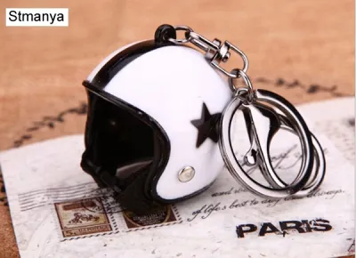 Unisex Creative Motorcycle Helmet Shaped Metal Key Chain
