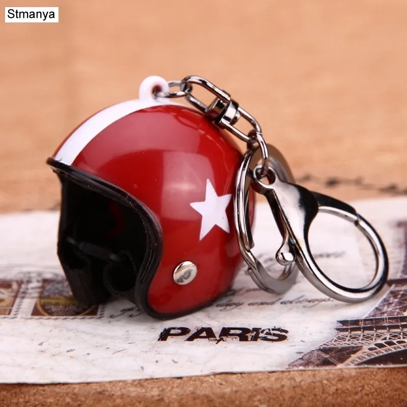 Unisex Creative Motorcycle Helmet Shaped Metal Key Chain