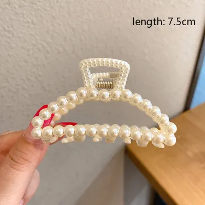 Women Exquisite Imitation Pearl All-match Hair Claw Fashion Casual Floral