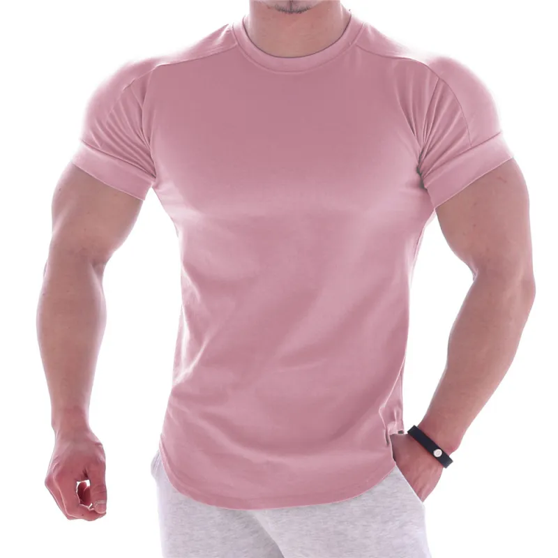 Men Sports Quick Dry Short-Sleeved T-Shirt Milk Fiber Running Basketball Training Tee