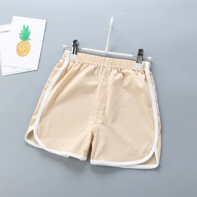 Kids Basic Elastic Cotton Casual Beach Shorts for Boys Summer Active Fit