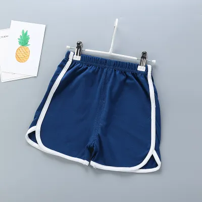 Kids Basic Elastic Cotton Casual Beach Shorts for Boys Summer Active Fit