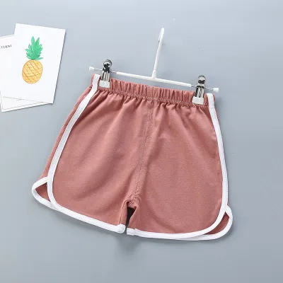 Kids Basic Elastic Cotton Casual Beach Shorts for Boys Summer Active Fit