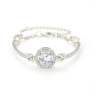 Women Exquisite Shiny Zircon Alloy Bangles Fashion OL Bracelets