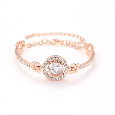 Women Exquisite Shiny Zircon Alloy Bangles Fashion OL Bracelets