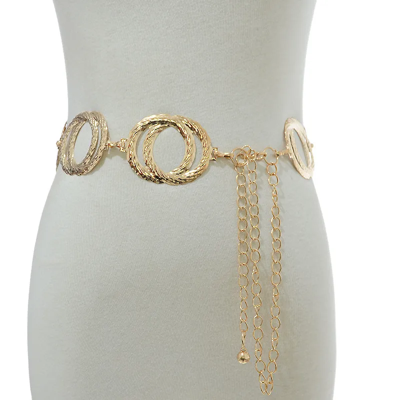 Women Casual Circle Metal Waist Chain Belt