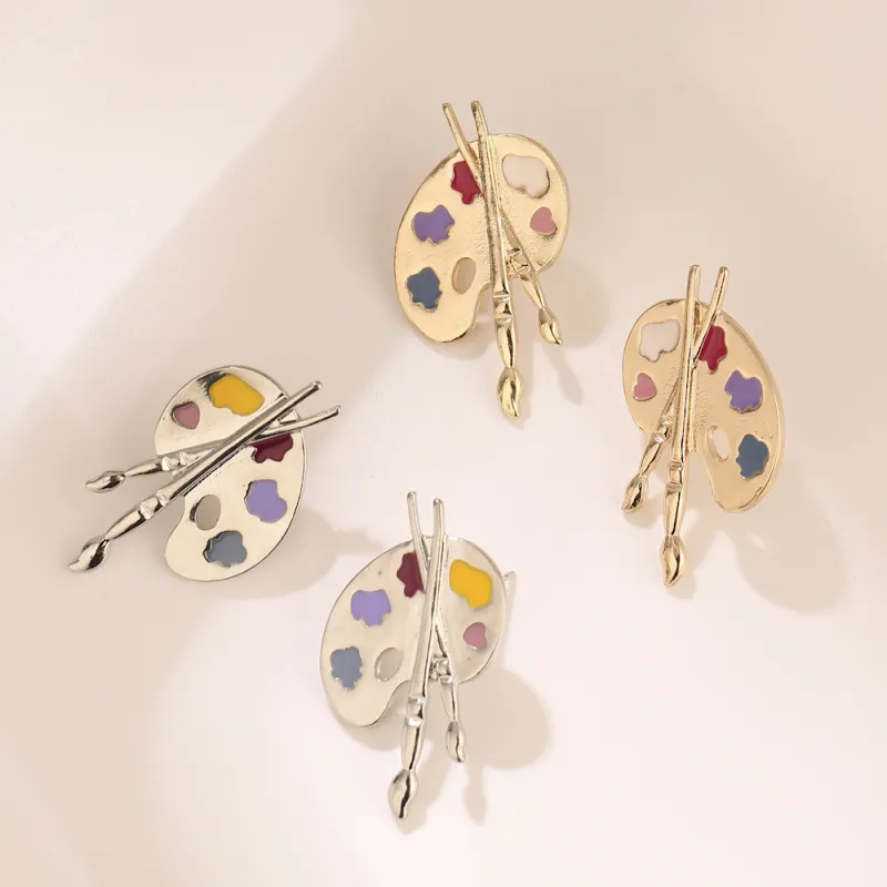 Women Punk Drawing Board Shaped Dangle Earrings Zinc Alloy Trendy