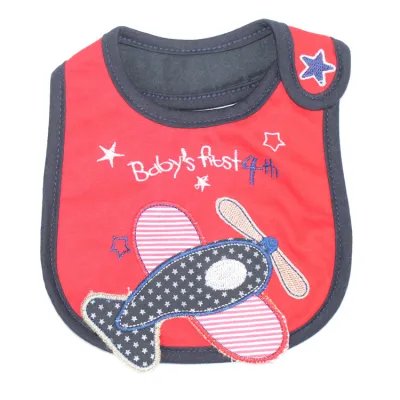 Kids Cute Cartoon Pattern Pure Cotton Three-layer Waterproof Bib Saliva Towel