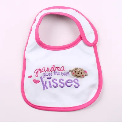 Kids Cute Cartoon Pattern Pure Cotton Three-layer Waterproof Bib Saliva Towel