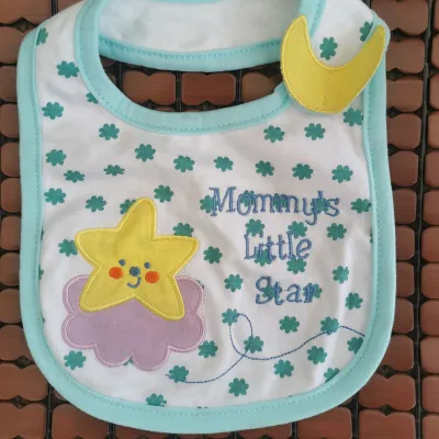 Kids Cute Cartoon Pattern Pure Cotton Three-layer Waterproof Bib Saliva Towel