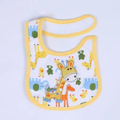 Kids Cute Cartoon Pattern Pure Cotton Three-layer Waterproof Bib Saliva Towel