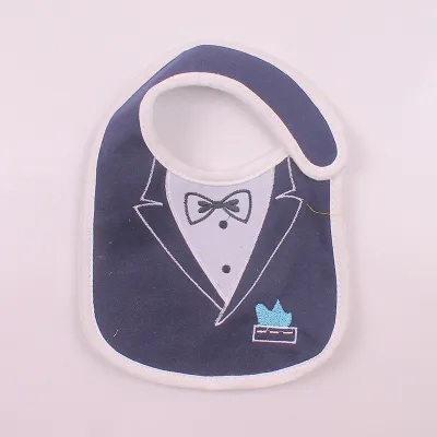 Kids Cute Cartoon Pattern Pure Cotton Three-layer Waterproof Bib Saliva Towel
