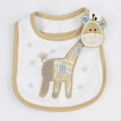 Kids Cute Cartoon Pattern Pure Cotton Three-layer Waterproof Bib Saliva Towel