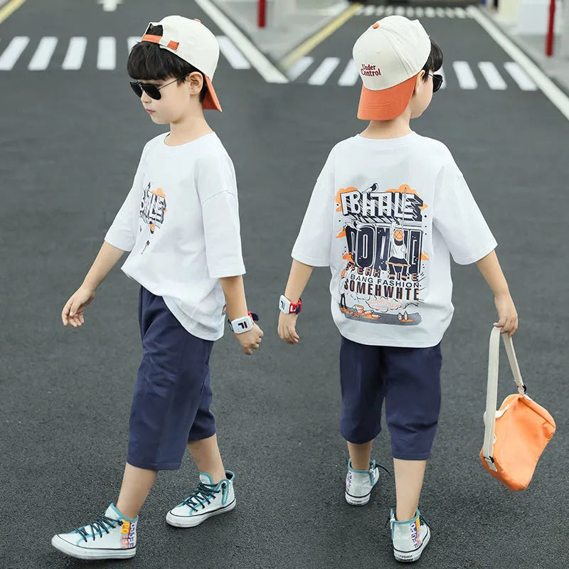 Wholesale Kids Boys Basic Round Neck Short Sleeve T-shirt