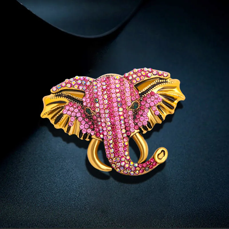 Unisex Unique Rhinestone Sparkling Elephant Shaped Alloy Brooch