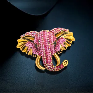 Unisex Unique Rhinestone Sparkling Elephant Shaped Alloy Brooch