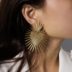 Women Exaggerated Heart Designer Big Drop Earrings Alloy Dangle