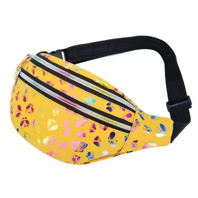 Kids Casual Colorful Butterfly Pattern Zipper Waist Bag