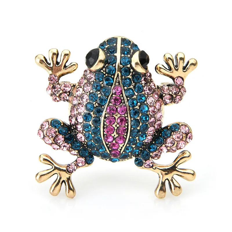 Unisex Cute Rhinestone Frog Shaped Alloy Brooch Casual Office Wedding Party Banquet