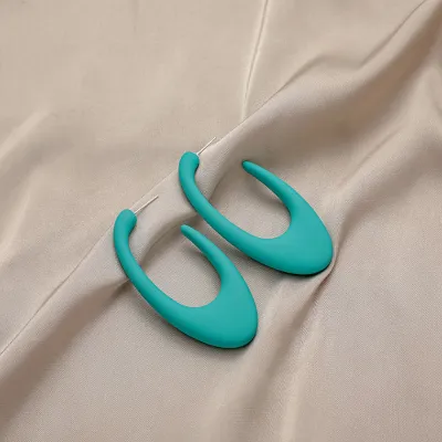 Women Exaggerated Solid Color Geometric Alloy Drop Earrings
