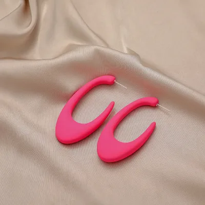 Women Exaggerated Solid Color Geometric Alloy Drop Earrings
