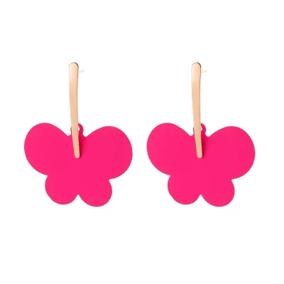Women Exaggerated Solid Color Geometric Alloy Drop Earrings