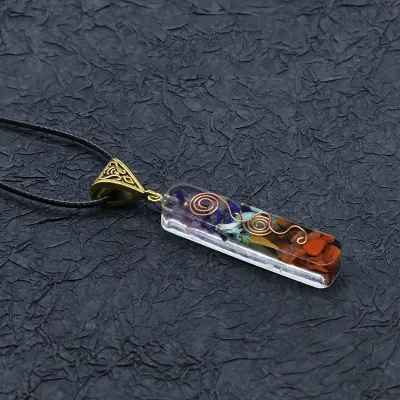 Unisex Vintage Colorful Agate Pendant Necklace