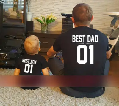 Parent-child Casual Round Neck Short Sleeve Letter Pattern Cotton Loose T-shirt for Kids Family Matching Outfits