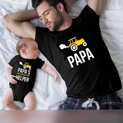 Parent-child Casual Round Neck Short Sleeve Letter Pattern Cotton Loose T-shirt for Kids Family Matching Outfits