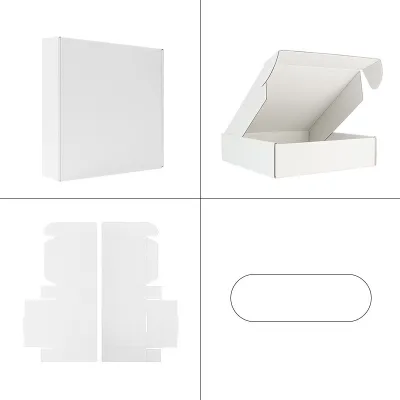 Simple Rectangle Shaped Solid Color Universal Packaging Aircraft Box - Corrugated Cardboard Kraft Paper Folding Carton Customizable