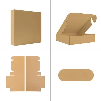 Simple Rectangle Shaped Solid Color Universal Packaging Aircraft Box - Corrugated Cardboard Kraft Paper Folding Carton Customizable