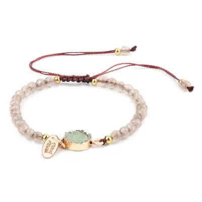 Women Chic Stone Hand Braided Strand Bracelet