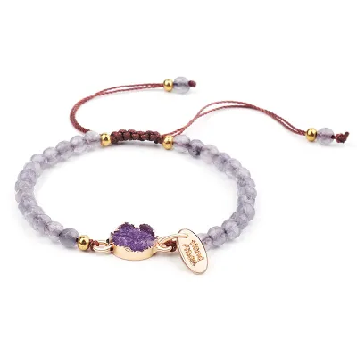 Women Chic Stone Hand Braided Strand Bracelet