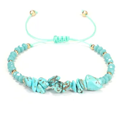 Unisex Plain Irregular Geometric Crushed Stone Strand Bracelet