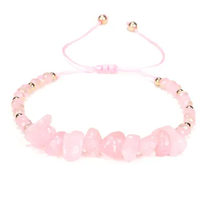 Unisex Plain Irregular Geometric Crushed Stone Strand Bracelet