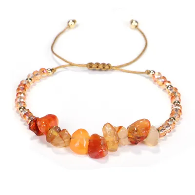 Unisex Plain Irregular Geometric Crushed Stone Strand Bracelet